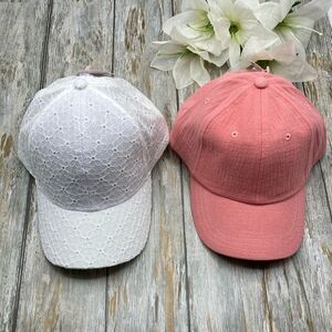 Baby Toddler Girls Ball Cap Hats With Adjustable Strap 2-Pack